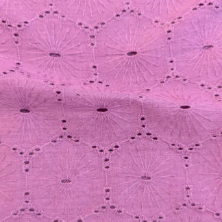 violet cotton embroidered fabric