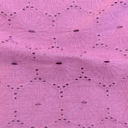 violet cotton embroidered fabric