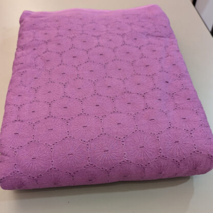 violet cotton embroidered fabric