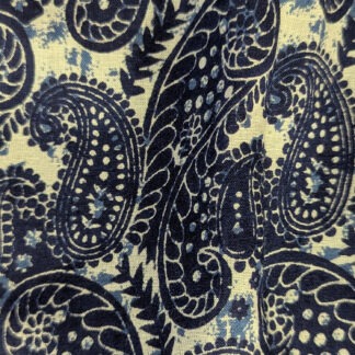 paisley print indigo cotton fabric