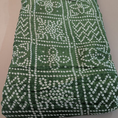 bandhej bottle green chinon chiffon fabric