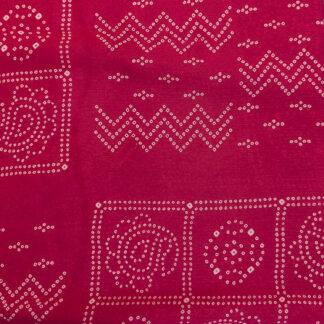 bandhej dark pink viscose chiffon fabric