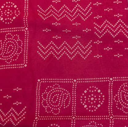 bandhej dark pink viscose chiffon fabric