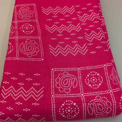 bandhej dark pink viscose chiffon fabric