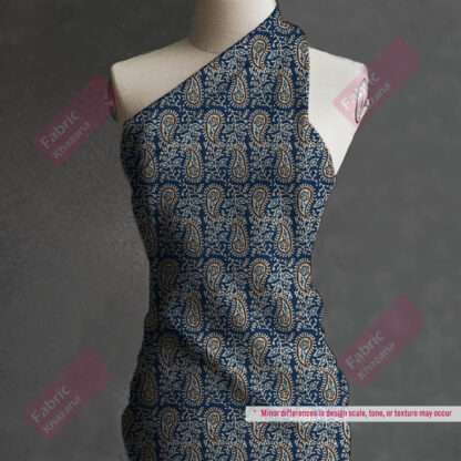 Blue Paisley Print Fabric