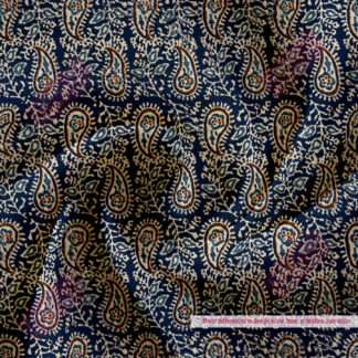 Blue Paisley Print Fabric