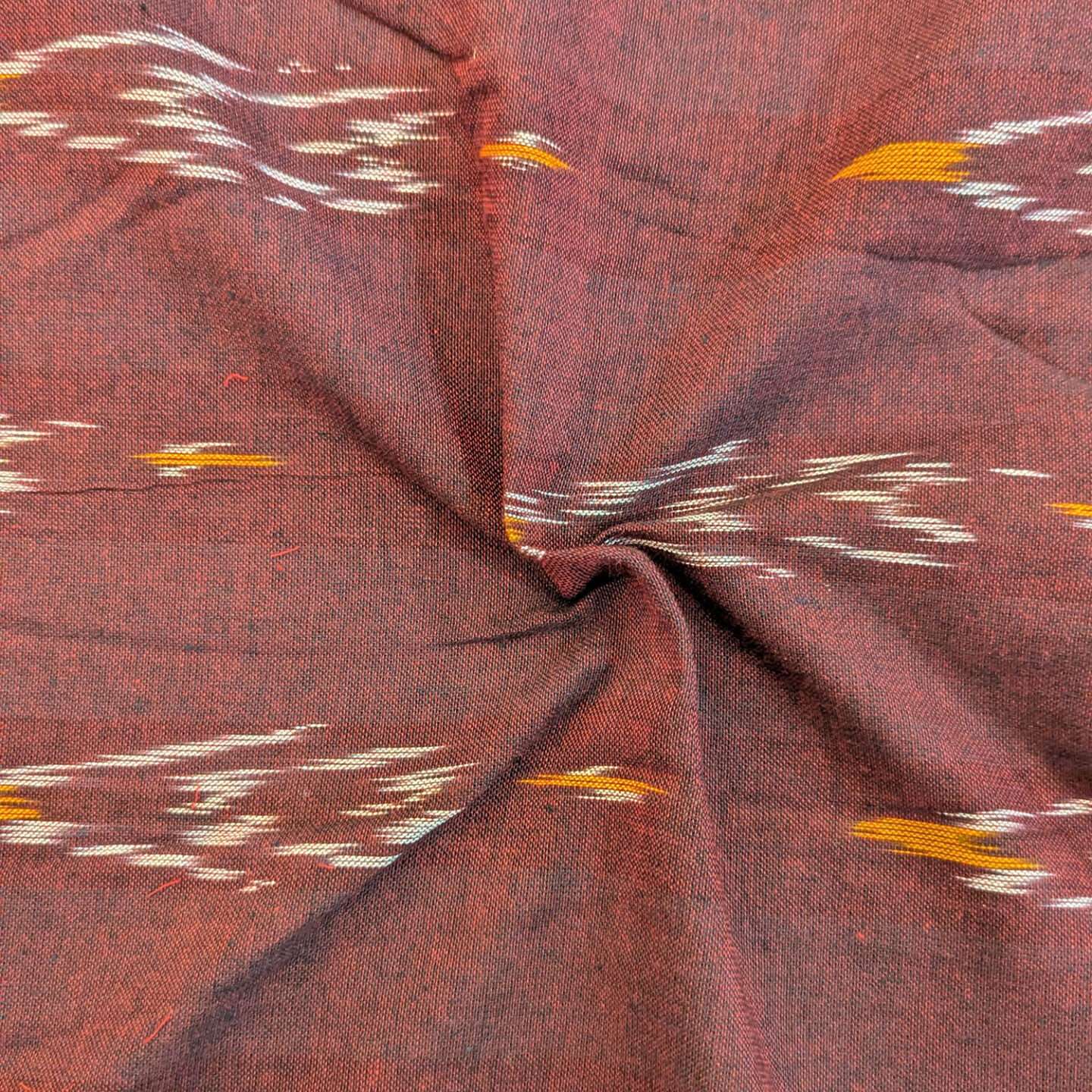 Maroon Ikat Handloom Fabric