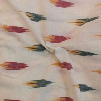 off white ikat handloom cotton fabric