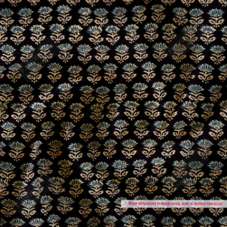 Black Floral Printed Polyester Fabric
