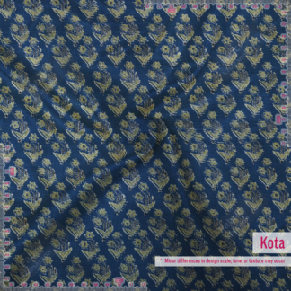 Royal Blue Floral Printed Polyester Fabric