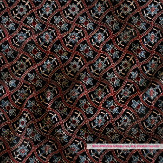 Black Floral Lattice Print Polyester Fabric