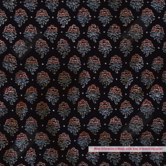 Black Floral Printed Polyester Fabric