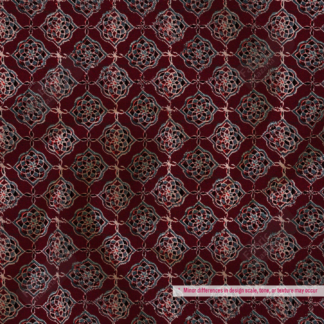 Maroon Geometric Floral Printed Polyester Fabric