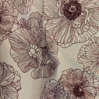 Cotton Flex Floral Line Art Print Fabric