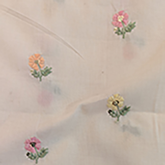 Pastel Floral Motif Buti Work Cotton Embroidered Fabric
