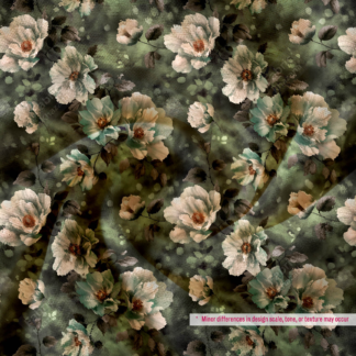 Green Floral Printed Polyester Fabric