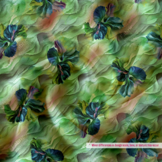 Artistic Green & Blue Floral Digital Print Polyester Fabric
