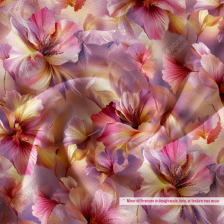 Pink & Peach Floral Printed Fabric