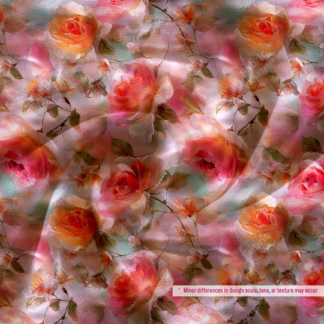 Soft Pastel Floral Rose Print Fabric